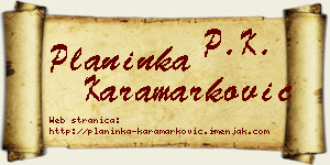 Planinka Karamarković vizit kartica
